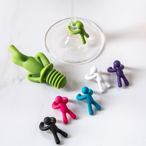 Umbra Drinking Buddy Charms Glass Identifiers & Wine Topper Bar Accessories. NEW - Picture 2 of 7
